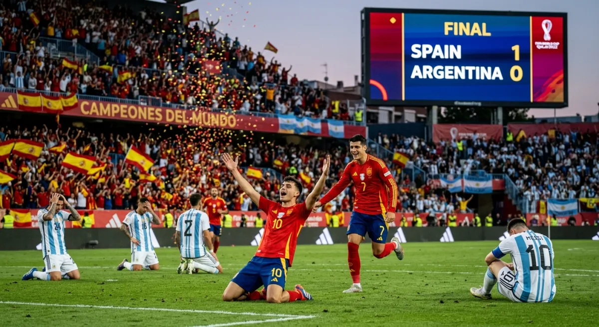 Spain wins the World Cup 1-0 Against Argentina (AI)